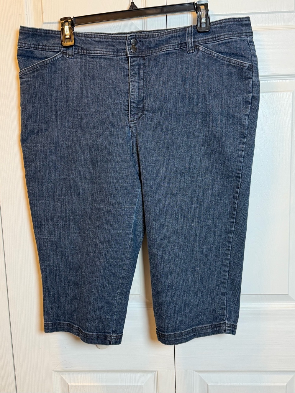 Liz Claiborne Slim Power Crop Jeans 22W Blue Stretch Plus Size Denim